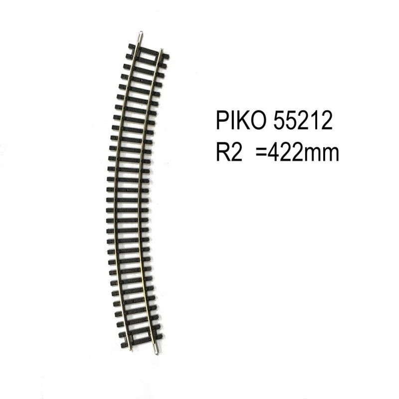 Rail courbe R2 422mm 30 degrés code 100 -HO-1/87-PIKO 55212