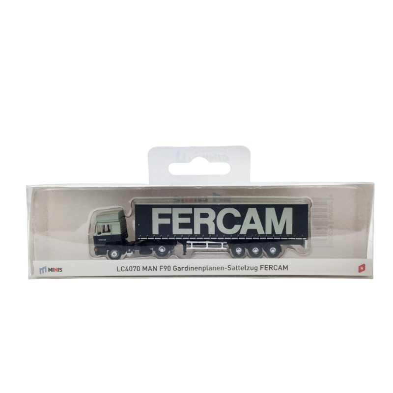 MAN F90, semi-remorque bâché, Fercam - LEMKE/MINIS LC4070 - N 1/160