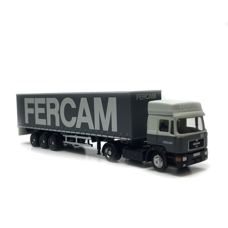 MAN F90, semi-remorque bâché, Fercam - LEMKE/MINIS LC4070 - N 1/160