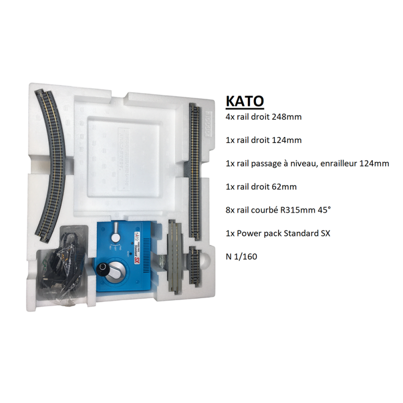 Set de rail piste ovale, avec Kato power pack SX, Unitrack - KATO 20-852 - N 1/160