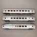 3 voitures Inox, TEE Mistral, "Jules vernes", avec fourgon, SNCF - JOUEF HJ4206HM