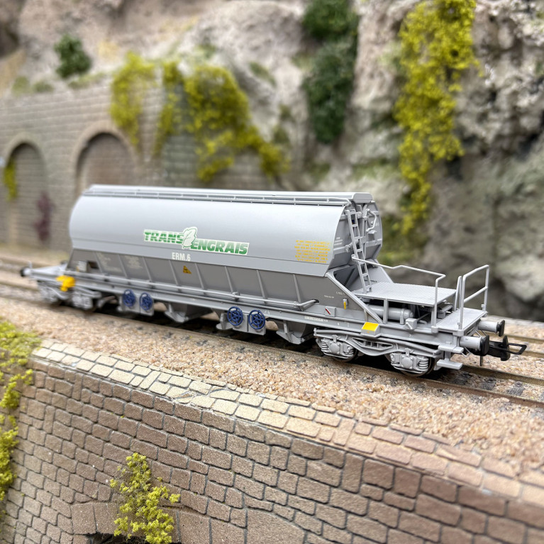 Wagon trémie à bogies type Taoos, "Trans Engrais", SNCF, Ep. IV - JOUEF HJS6317 - HO 1/87