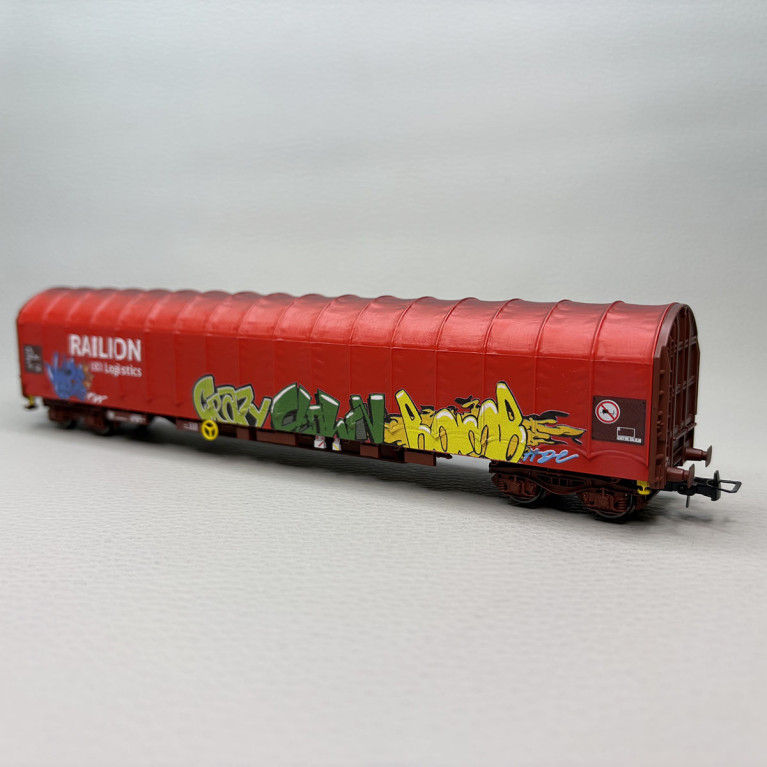 Wagon bâché à bogies type Rils, "Railion", DB AG - RIVAROSSI HR6680