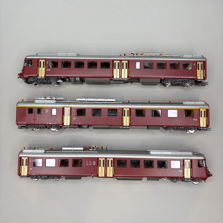 Automotrice RABDe 12/12 N°1101, 3 éléments, SBB-CFF-FFS - PIKO 97250