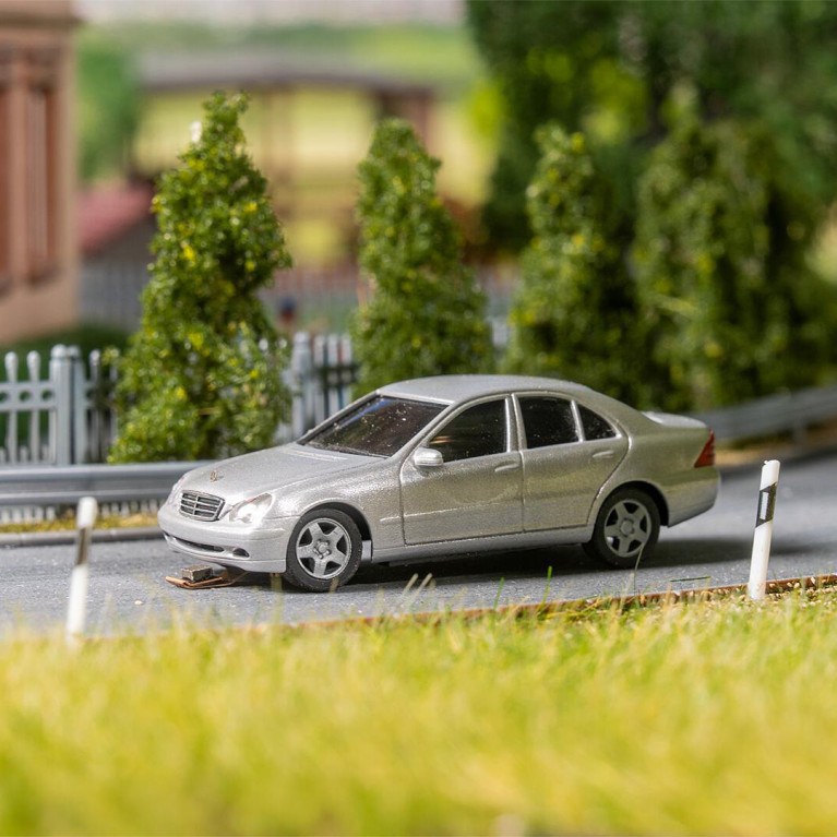 Mercedes Benz, Classe C W 203, argent, HERPA, car system - FALLER 161425 - HO 1/87