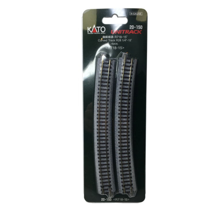 4 rails courbes, R 718-15°, Unitrack - KATO 20-150 - N 1/160