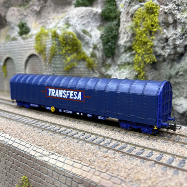 Wagon bâché à bogies type Rils, "Transfesa", SNCF / RENFE, Ep. IV - ELRCTROTREN HE6086 - HO 1/87