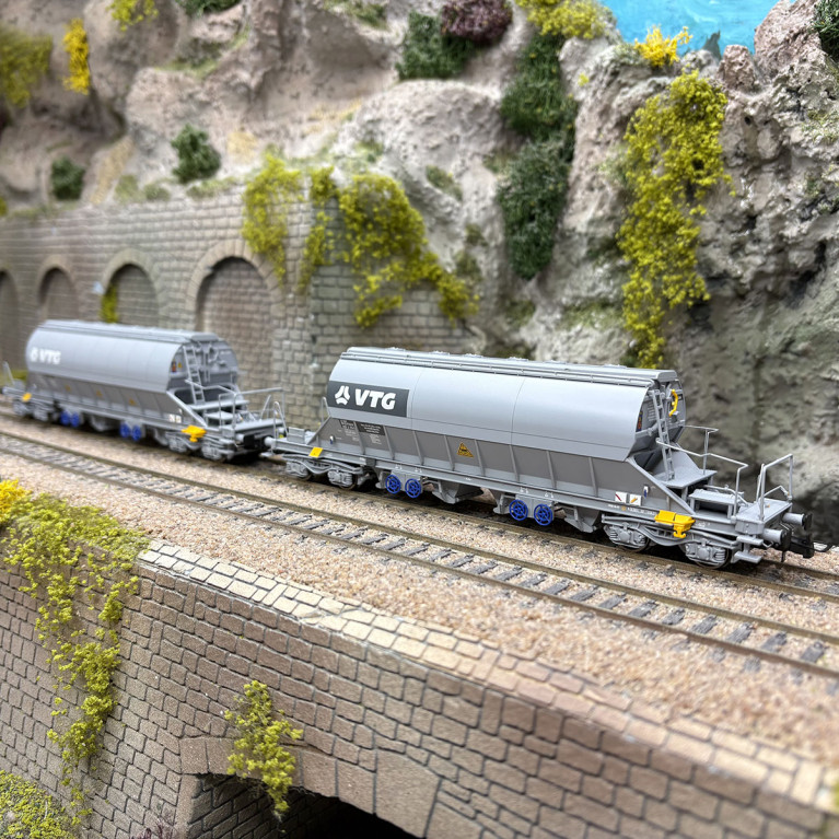 2 wagons trémies à bogies type Taoos, "VTG", D-VTGCH, Ep. VI - RIVAROSSI HR6547 - HO 1/87