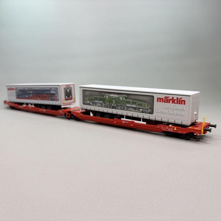 Wagon poche de type Sdggmrss 738 / T3000e, "Markin", DB AG - MARKLIN 47477