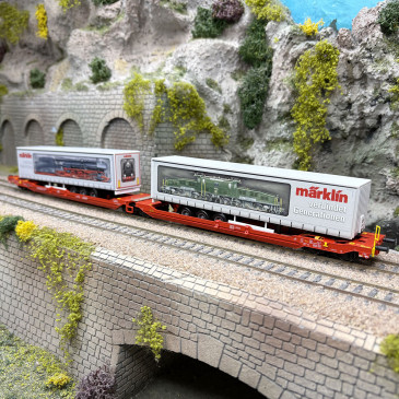 Wagon poche de type Sdggmrss 738 / T3000e, "Markin", DB AG, Ep. VI - MARKLIN 47477 - HO 1/87