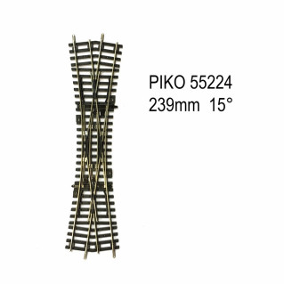 Rail traverse de jonction double 239mm  15 degrés code 100 -HO-1/87-PIKO 55224