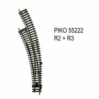 Rail aiguillage courbe gauche R2 et R3 code 100 -HO-1/87-PIKO 55222