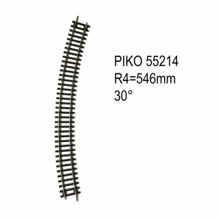 Rail courbe R4 546mm  30 degrés code 100 -HO-1/87-PIKO 55214