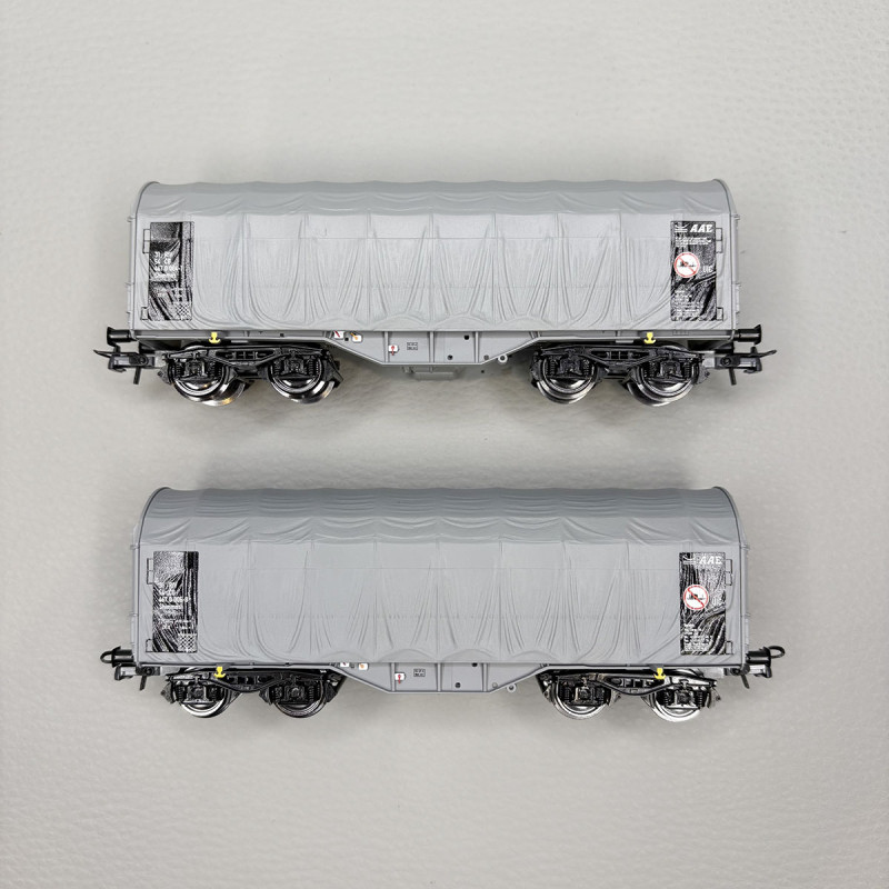 2 wagons à bâche coulissante, type Shimmns, "AAE", CD - ROCO 6600144