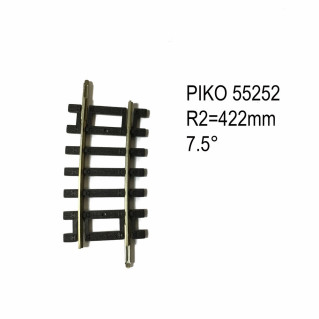 Rail courbe R2  422mm  7.5 degres code 100 -HO-1/87-PIKO 55252