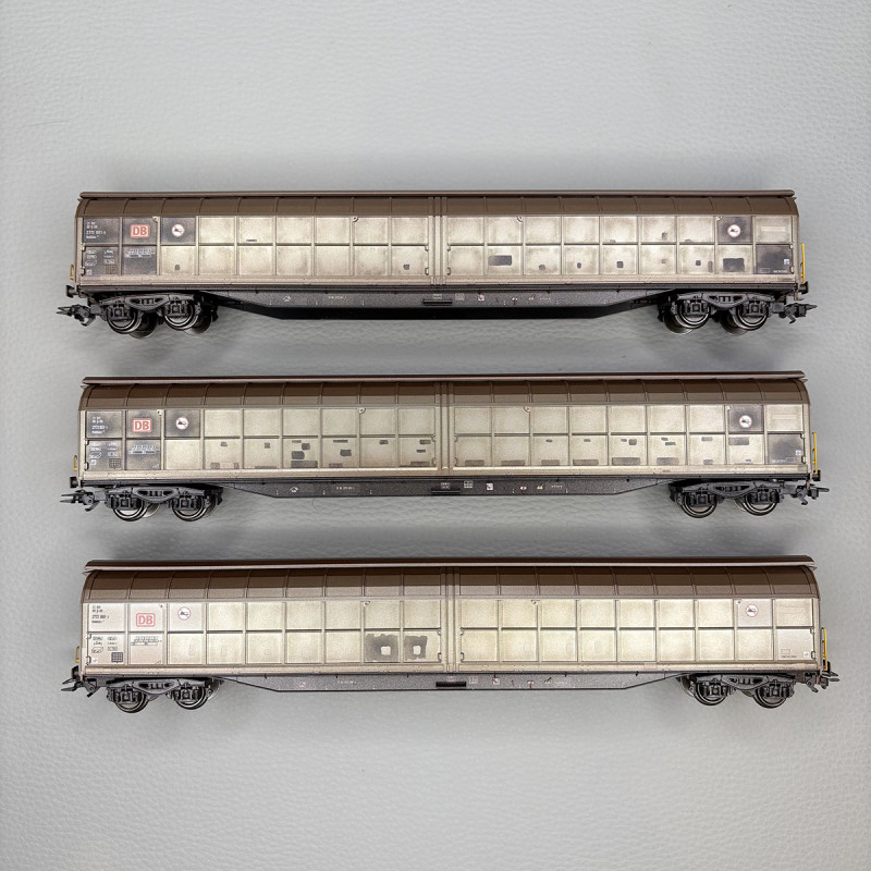 3 wagons à parois coulissantes, type Habbins 354, DB Cargo - MARKLIN 48067