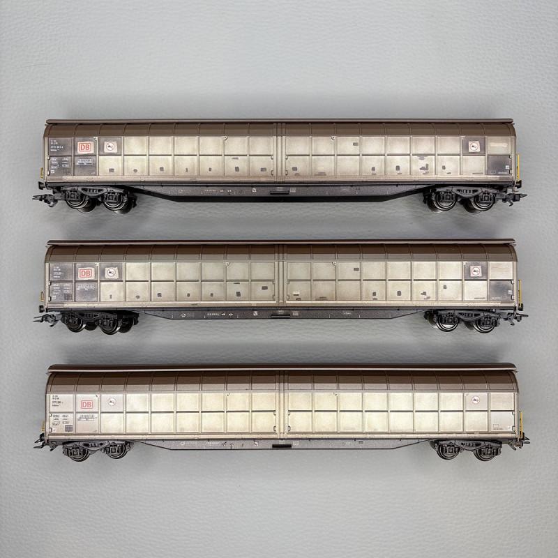3 wagons à parois coulissantes, type Habbins 354, DB Cargo - MARKLIN 48067