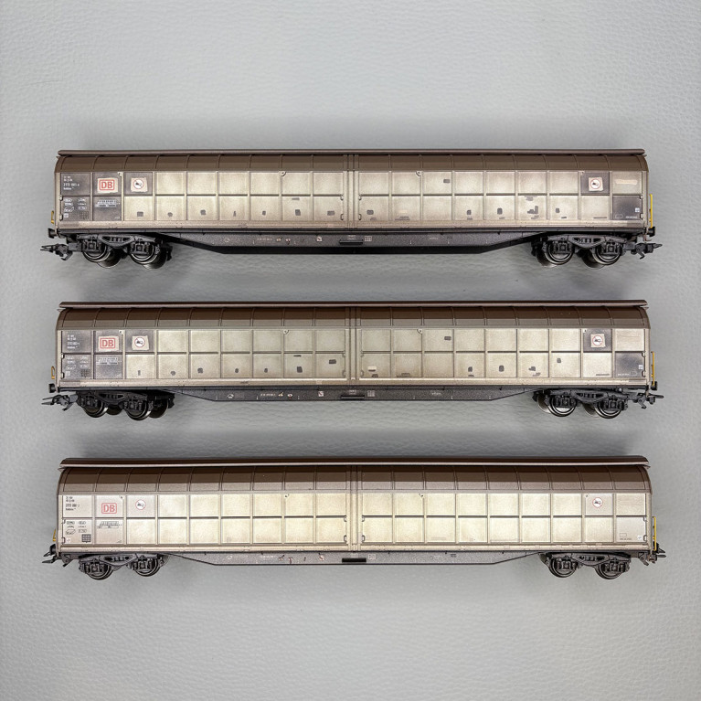 3 wagons à parois coulissantes, type Habbins 354, DB Cargo - MARKLIN 48067
