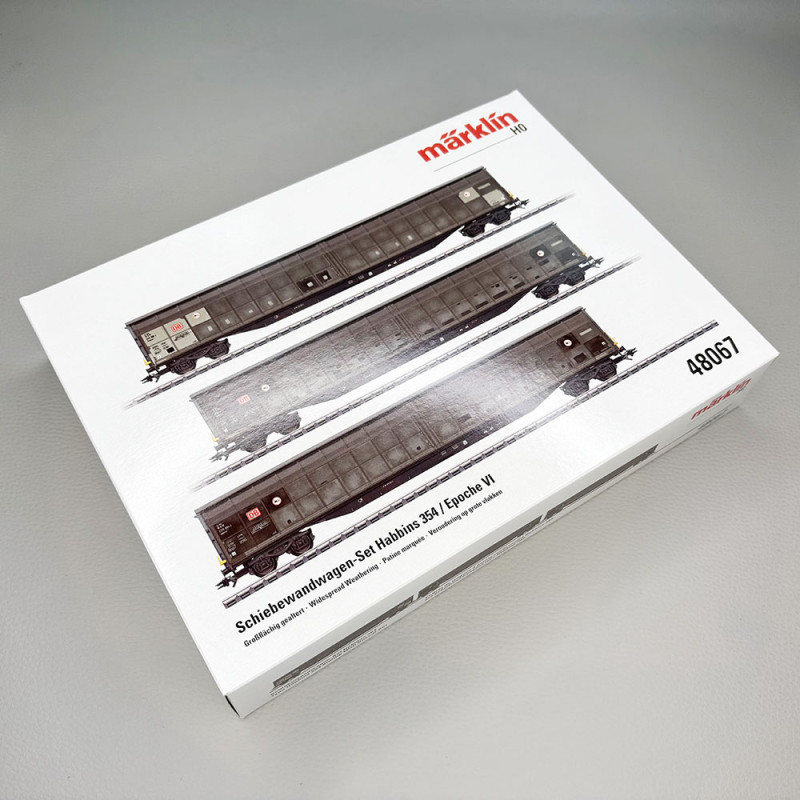 3 wagons à parois coulissantes, type Habbins 354, DB Cargo - MARKLIN 48067