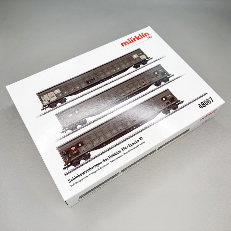 3 wagons à parois coulissantes, type Habbins 354, DB Cargo - MARKLIN 48067