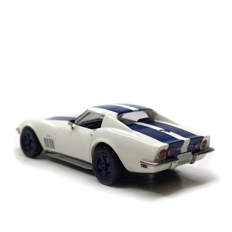Chevrolet Corvette C3, coupé, blanc/bleu, 1968 - BREKINA 19991 - HO 1/87