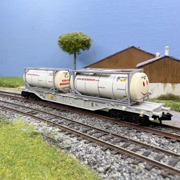 Wagon porte conteneurs type Sgnss, "Van den Bosch", AAE, Ep. VI - FLEISCHMANN 6660126 - N 1/160