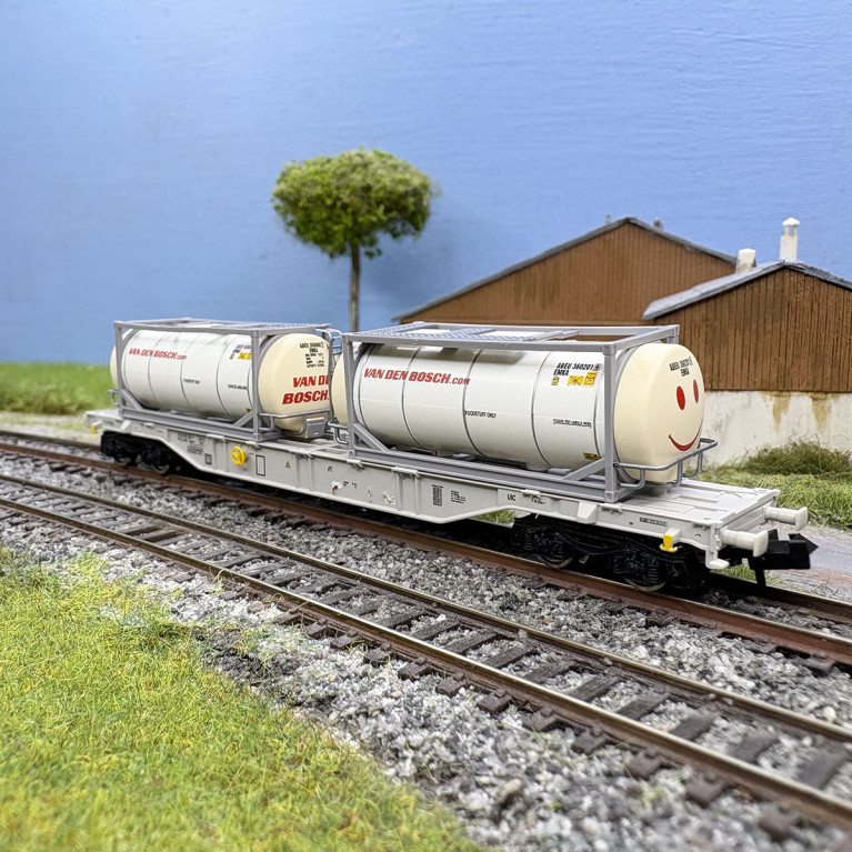 Wagon porte conteneurs type Sgnss, "Van den Bosch", AAE, Ep. VI - FLEISCHMANN 6660126 - N 1/160