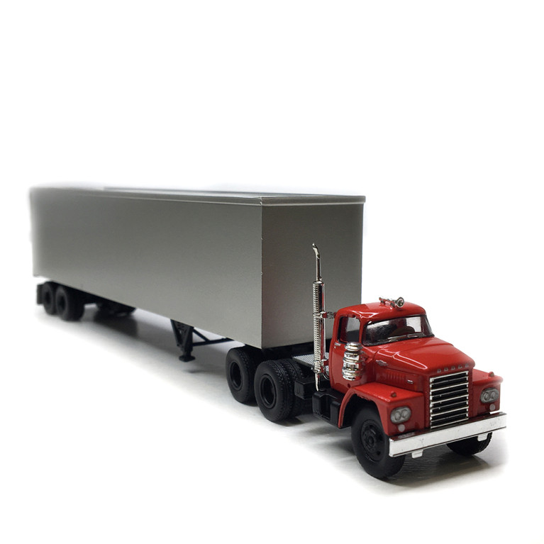 Semi-remorque tôlé, Dodge LCF, CT 900, rouge, 1960 - BREKINA 86305- HO 1/87