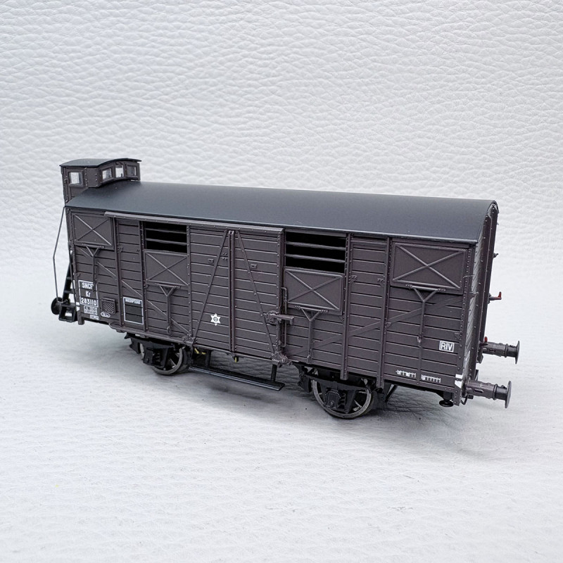 Lsmodels 31313 - Wagon OCEM couvert, Kf 19, 2 essieux, avec guérite, SNCF