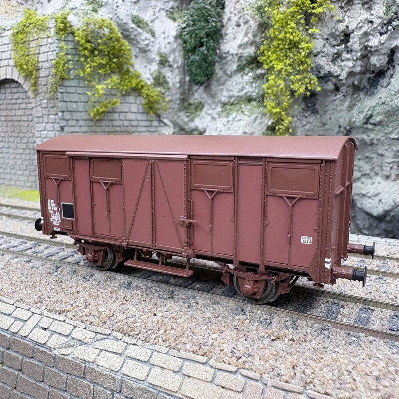 Wagon OCEM couvert, Gms, 2 essieux, "Permaplex", SNCF, Ep. IVa - LSMODELS 31302 - HO 1/87