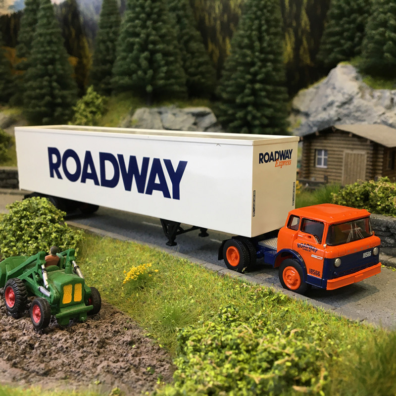 Semi-remorque, Ford C series, Roadway, 1970 - BREKINA 86328 - HO 1/87