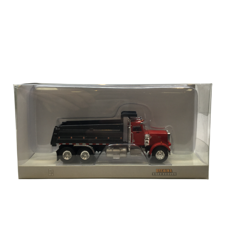 Camion-benne, Peterbilt 359, rouge, gris, 1973 - BREKINA 86290 - HO 1/87
