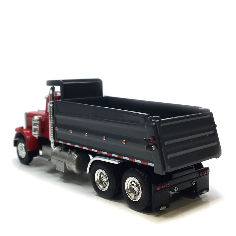 Camion-benne, Peterbilt 359, rouge, gris, 1973 - BREKINA 86290 - HO 1/87