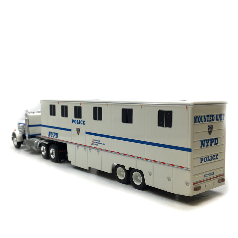Semi-remorque, transport de chevaux, Peterbilt 359, NYPD, 1973 - BREKINA 85724 - HO 1/87