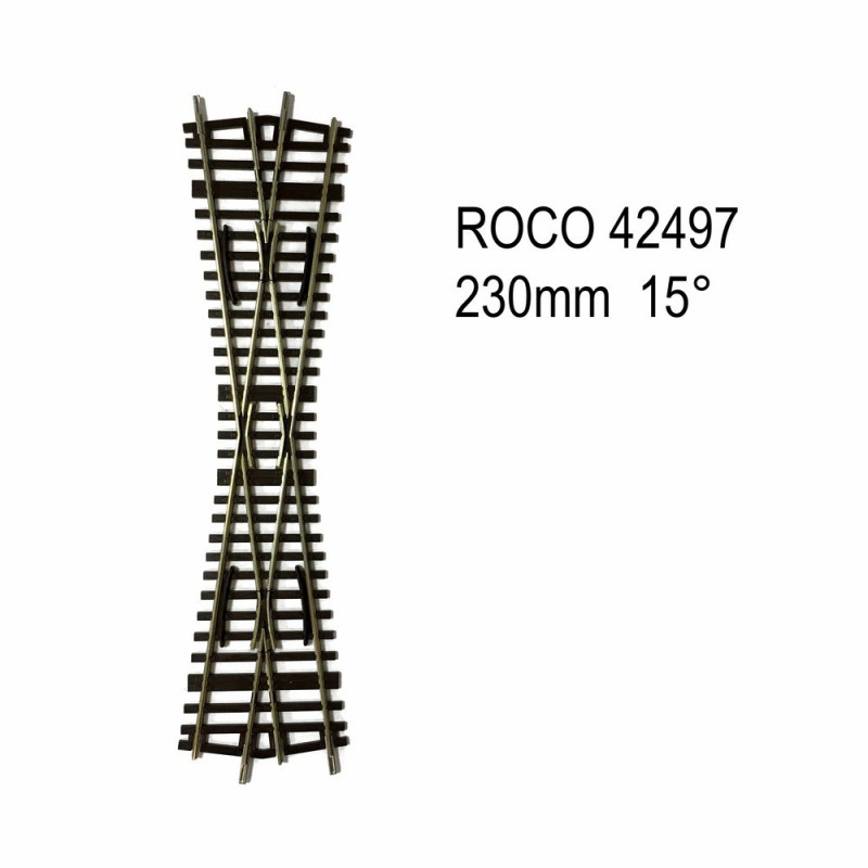 Rail croisement 230mm 15 degrés code 83 -HO-1/87-ROCO 42497