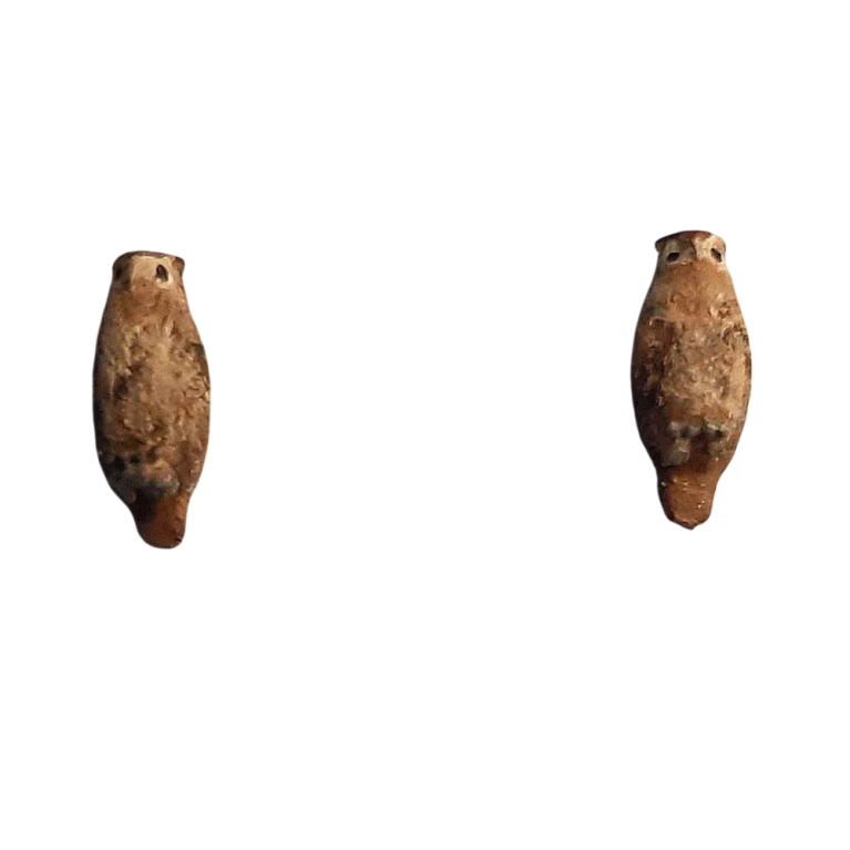 2 Hiboux peint à la main par Geke - Van Petegem Scenary HOK32 - HO 1/87