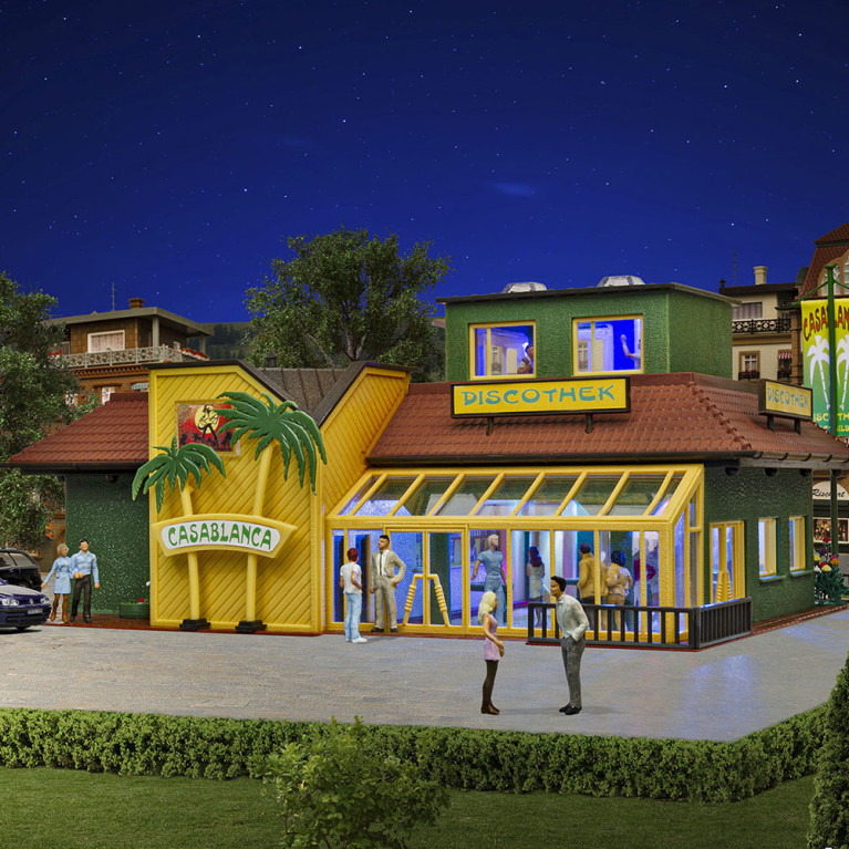 Club discothèque avec éclairage -HO-1/87-VOLLMER 43656