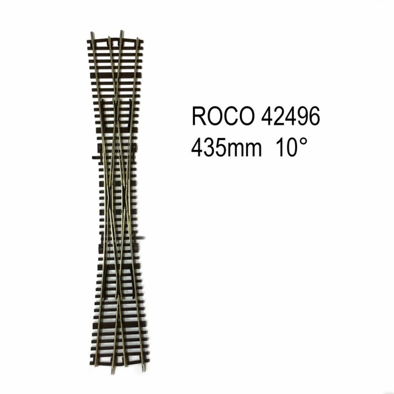 Rail traverse de jonction double 345mm 10 degrés code 83 -HO-1/87-ROCO 42496