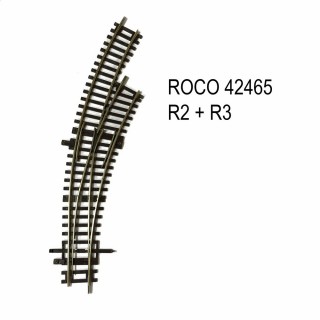 Rail aiguillage courbe droit R2 et R3  30 degrés code 83 -HO-1/87-ROCO 42465
