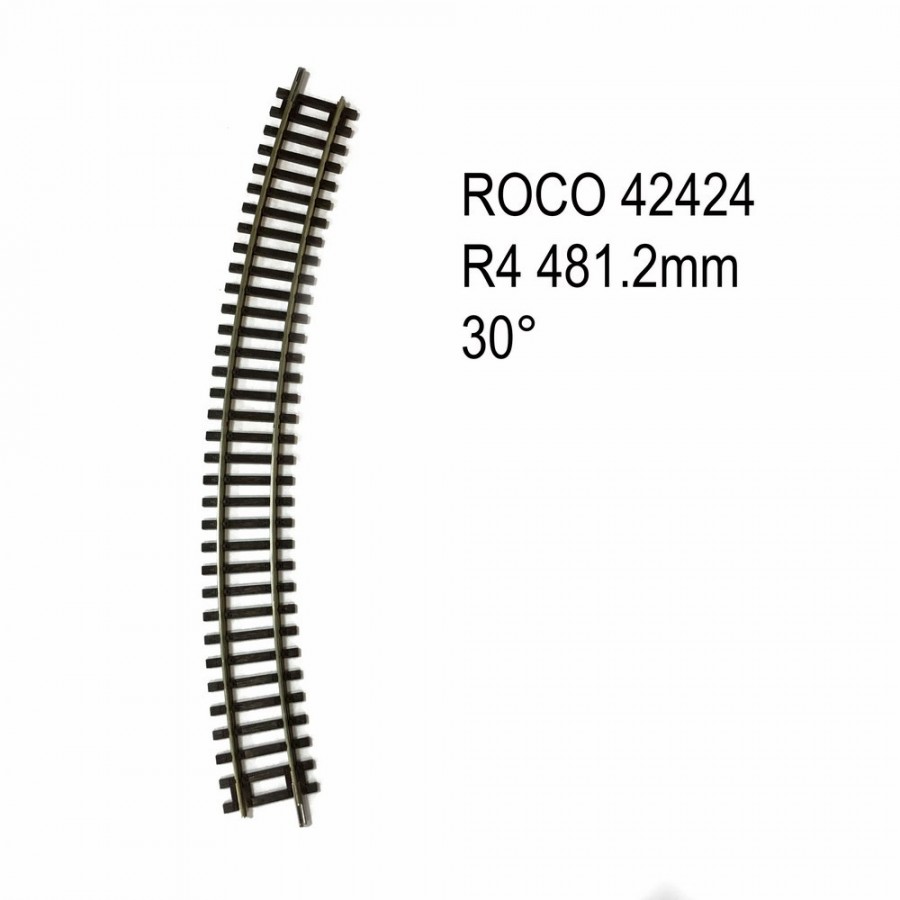 Rail courbe R4  481.2mm 30 degrés code 83 -HO-1/87-ROCO 42424