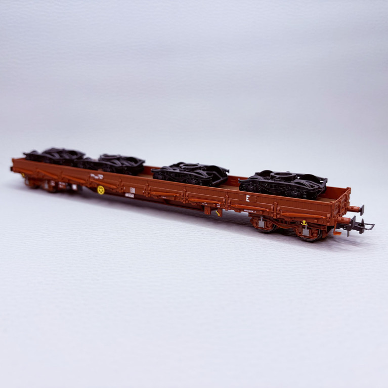 Wagon plat à ridelles et à ranchers pivotantes type Res, "chargement bogies", SNCF - JOUEF HJ6308