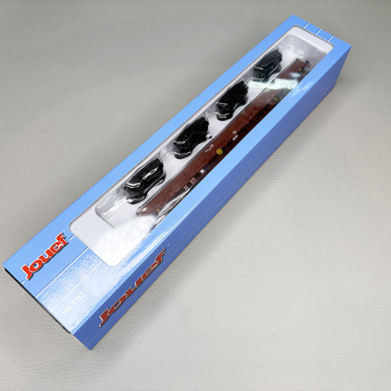 Wagon plat à ridelles et à ranchers pivotantes type Res, "chargement bogies", SNCF - JOUEF HJ6308