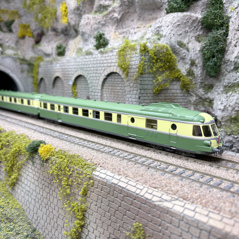 Automotrice RGP1, X 2728 + XR 7778, Vert, Noisy-Le-Sec, SNCF, Ep. III et IV - REE MB-259 - HO 1/87