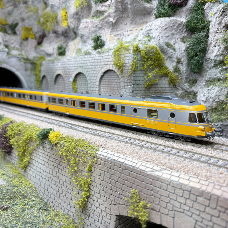 Automotrice RGP1, X 2726 + XR 7764, orange / alu, Metz, SNCF, Ep. IV - REE MB-261 - HO 1/87