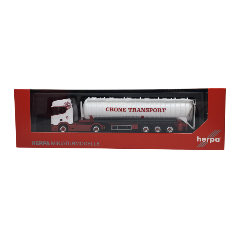 Camion semi-remorque à vide, Scania CR 20 HD, Crone Trade and transport - HERPA 319904 - HO 1/87