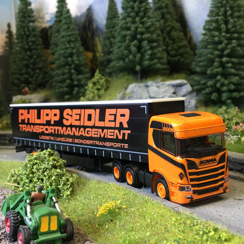 Camion semi-remorque bâchée, Scania CR 20 ND, Philipp Seidler - HERPA 320139 - HO 1/87