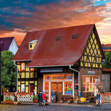 Magasin d'angle, avec éclairage intérieur, LED kit fonctionnel - VOLLMER 43688 - HO 1/87