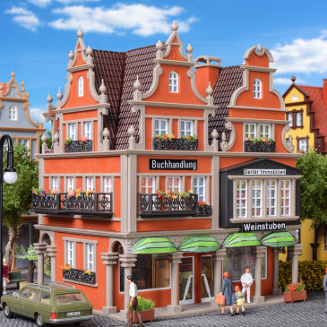 Librairie, intérieur avec éclairage, LED - VOLLMER 43842 - HO 1/87