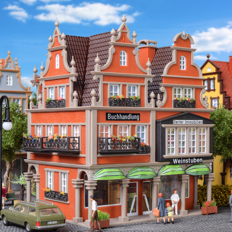 Librairie, intérieur avec éclairage, LED - VOLLMER 43842 - HO 1/87