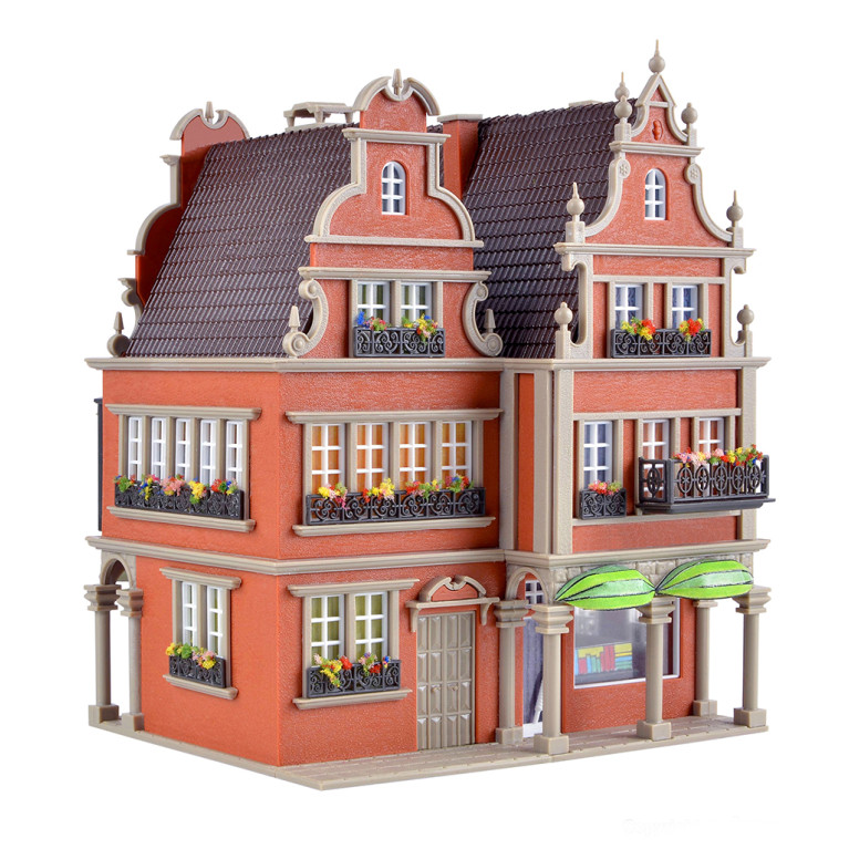 Librairie, intérieur avec éclairage, LED - VOLLMER 43842 - HO 1/87